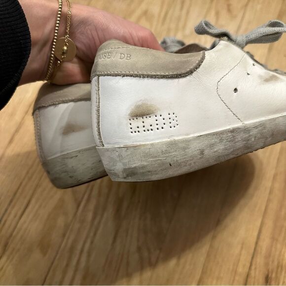 Golden Goose Super-Star with Perforated Star and Ice Gray Heel Tab - Picture 4 of 9